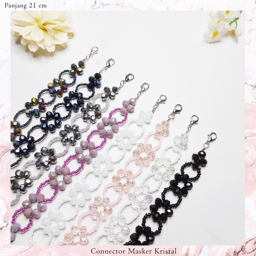 Konektor Masker Hijab Kristal Mewah | Pengait Masker Hijab Kristal | Connector Masker Kristal Swarov