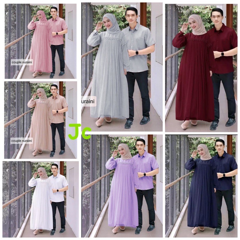 JC/ZR- Couple nuraini / Baju Pasangan muslim / Couple Kondangan Murah