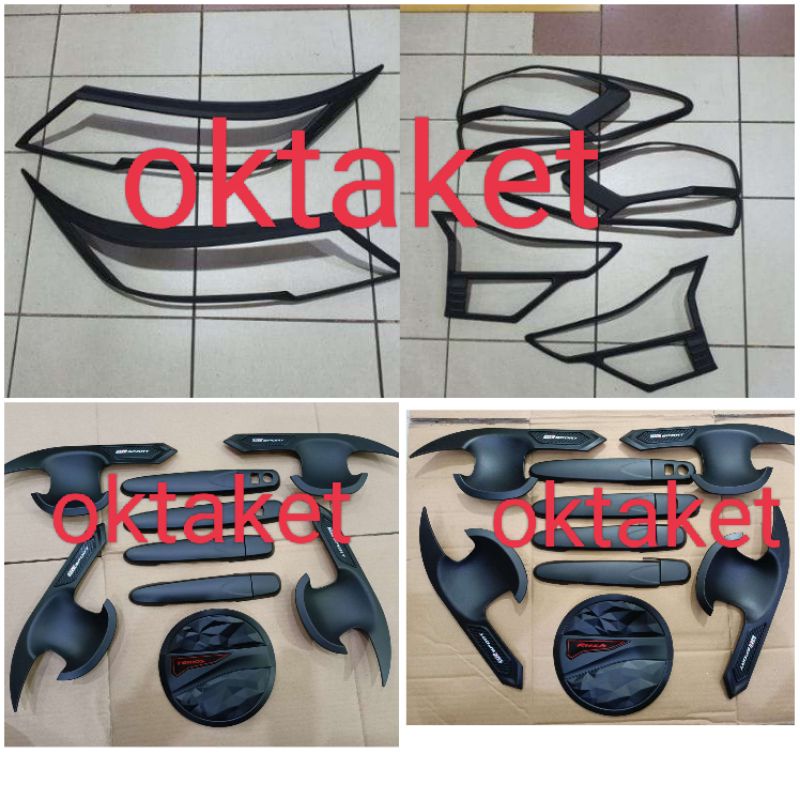 paket garnish depan belakang outer handle tank cover All new Rush Terios 2018-2022 GR Sport hitam dop