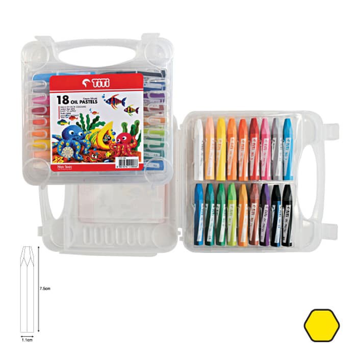 

Oil Pastels Titi 18 Colors / Krayon Minyak Titi Isi 18 / Krayon Tidak Beracun / Krayon Titi TI-P-18S