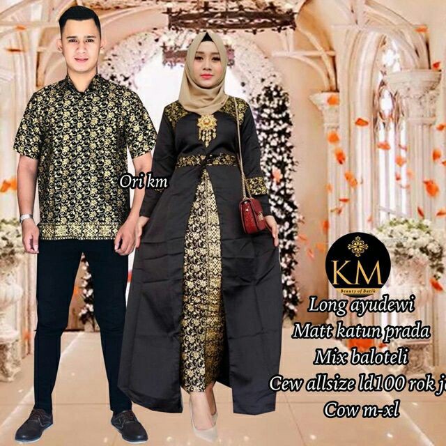 Couple dress BATIK  mix brokat ungguljaya couple kondangan