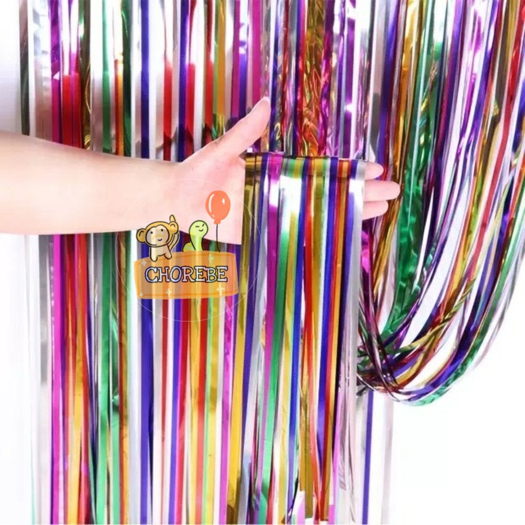 Tirai Rumbai Foil / Curtain Slinger Foil / Backdrop Foil RAINBOW