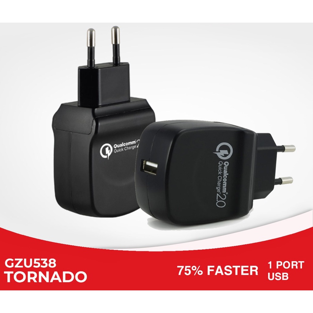 Charger CLIPtec GZU538 Tornado Home Quick Charge 3.0A 15W - GZU 538