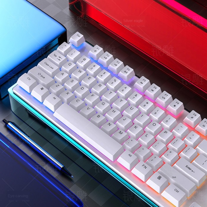 Triple W Keyboard Gaming Mechanical Wired LED RGB Light Panel Komputer