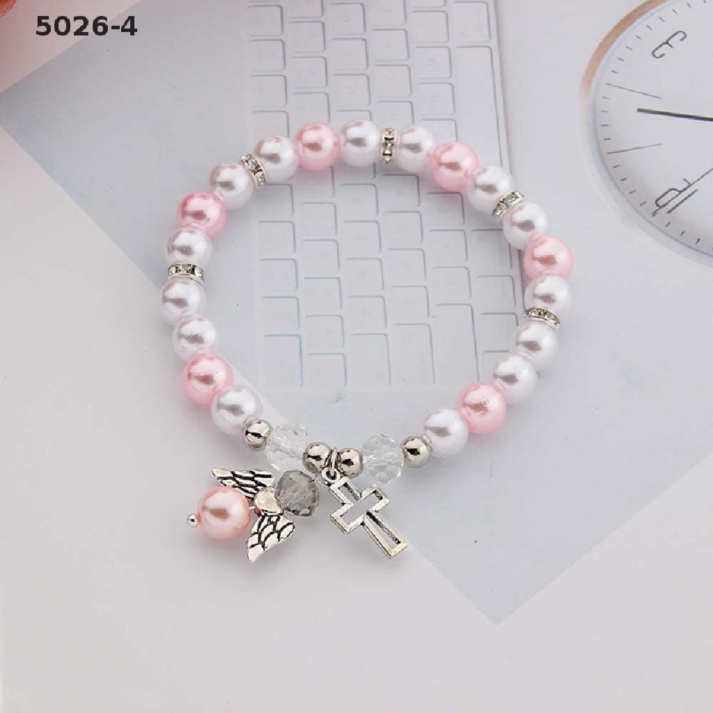 5026-4 Baby Shower Favor Christening Bracelet Angel Baby Shower Girl Boy Baptism Gift 5026-4