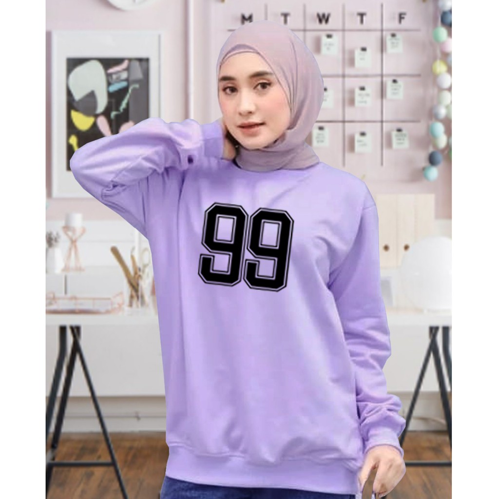 Kaos Lengan Panjang 99 / Kaos Sweatshirt / Atasan Wanita / Atasan Wanita Lengan Panjang