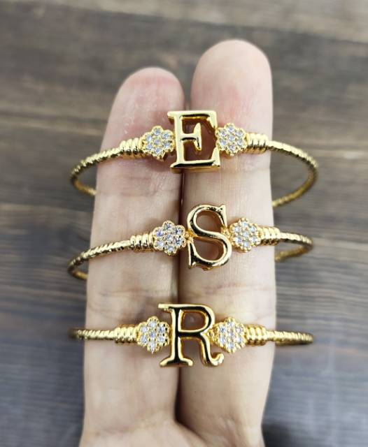 Fifi Fashion Gelang anak bangle  Abjd Lapis Emas Gold 12#