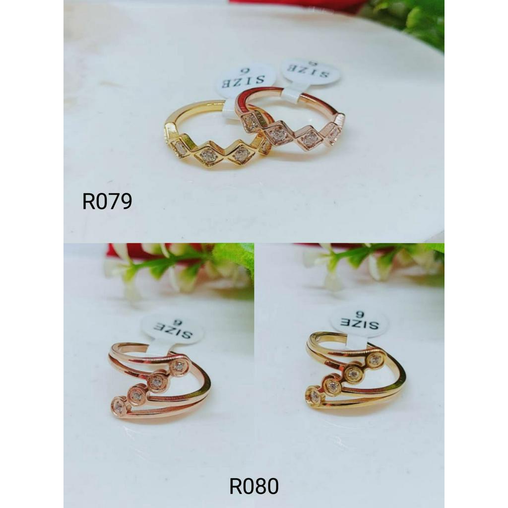 Cincin Titanium Permata Anti Karat Perhiasan Fashion R79/080