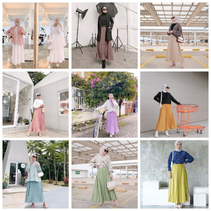 (ALL SIZE) NWT BASIC ROK PLEATS VANILLA HIJAB NANURA SHOP