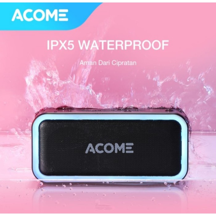 Speaker Bluetooth Acome A6 5W Tws Rgb Light Waterproof Murah Promo