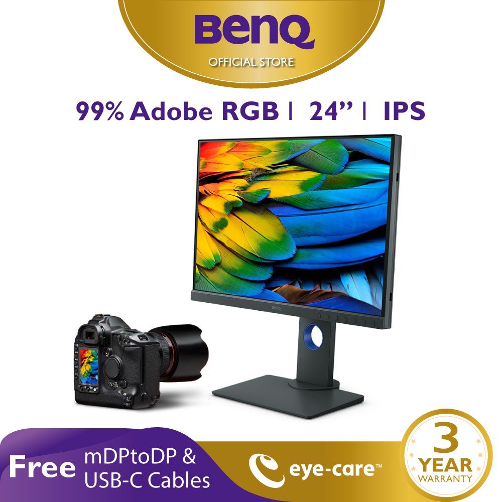 Monitor BenQ SW240 24 inch IPS 99% Adobe RGB HDMI Pro Fotografer Desainer