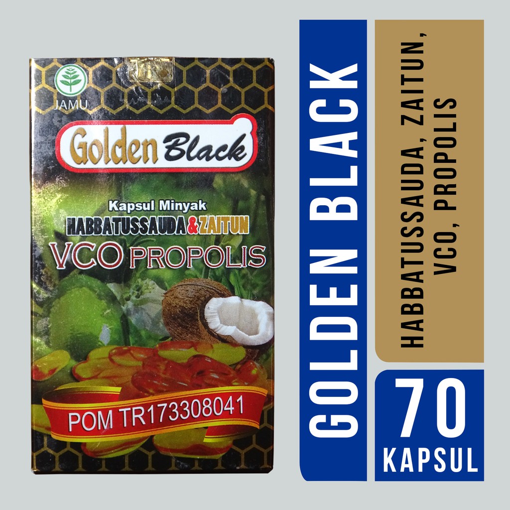 Habbatusauda 4 in 1 plus vco propolis Golden Black pernafasan dan immune si 70 kapsul