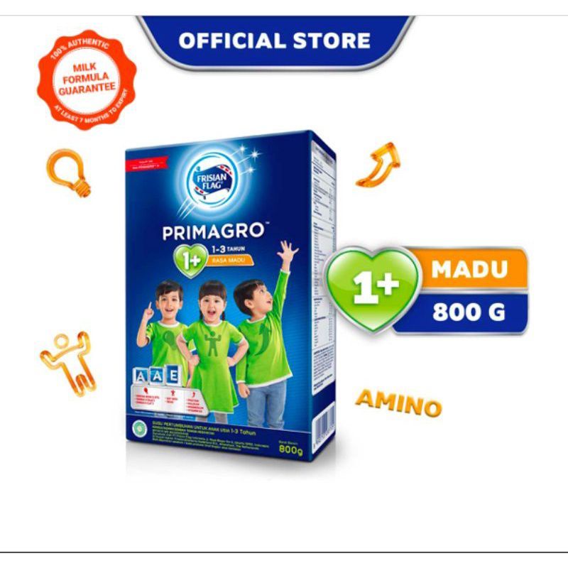 FRISIAN FLAG PRIMAGRO 1+ (1-3 TAHUN) RASA COKELAT/VANILLA/MADU 150/400/800GR EXP SUSU PERTUMBUHAN AN