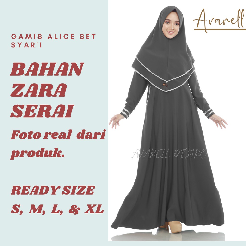 Gamis Dress Syari Fashion Muslim Murah Berkualitas Butik Baju Set Kerudung Panjang