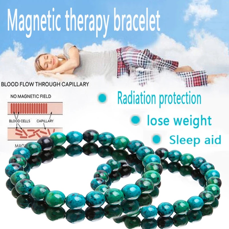 Gelang Manik-Manik Chakra Chrysocolla Malachite Adjustable Untuk Pria Dan Wanita