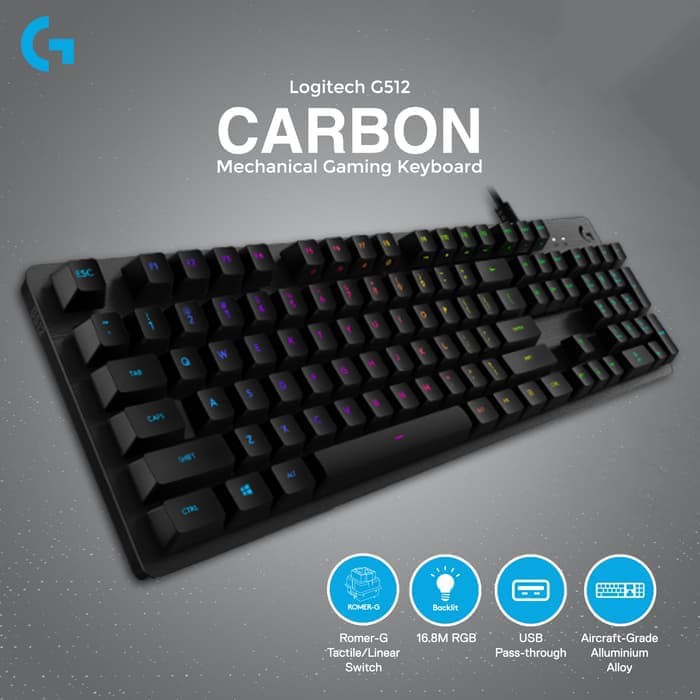 Logitech G512 Carbon RGB Mechanical Gaming Keyboard