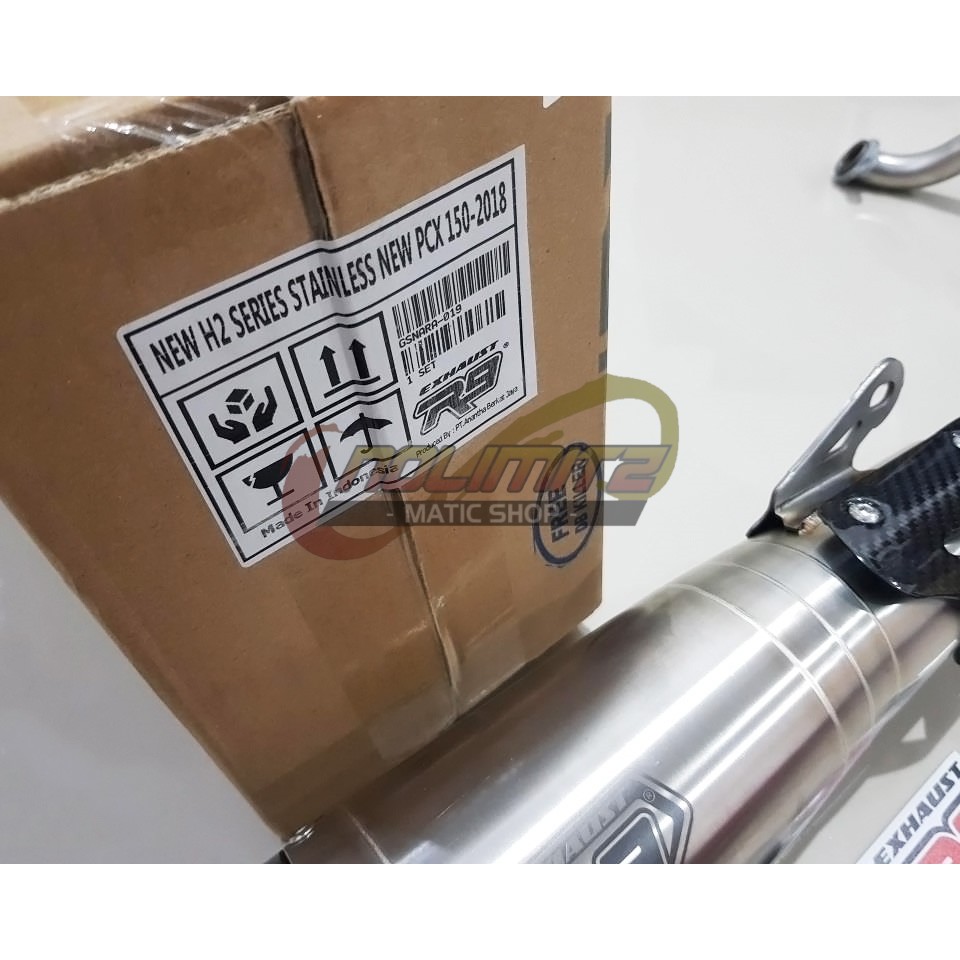 Knalpot Racing R9 H2 SS ORI Full System Free DB Killer PCX 150 Lokal