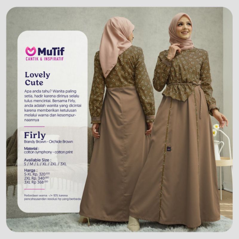 GAMIS MUTIF FIRLY BRANDY BROWN ORCHID BROWN  GAMIS MUTIF FIRLI