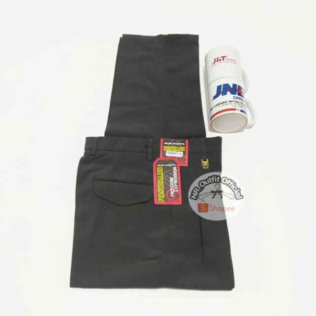 Celana Formal Panjang Pria Slim Fit Cowok Kerja Big Size 27-38 Kantor Hitam &amp; Abu NR_Outfit Official COD