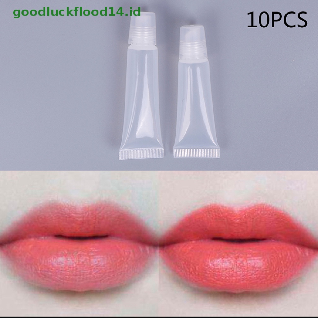 (GOOGFOUR) 10pcs Tabung Kosong Bahan Plastik Transparan Ukuran 8 / 15ml Untuk Lip Gloss / Balm