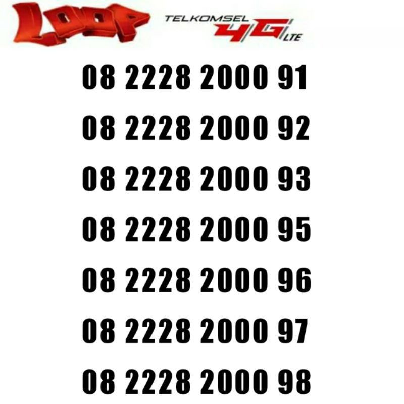 Nomor Cantik simpati Loop 2000