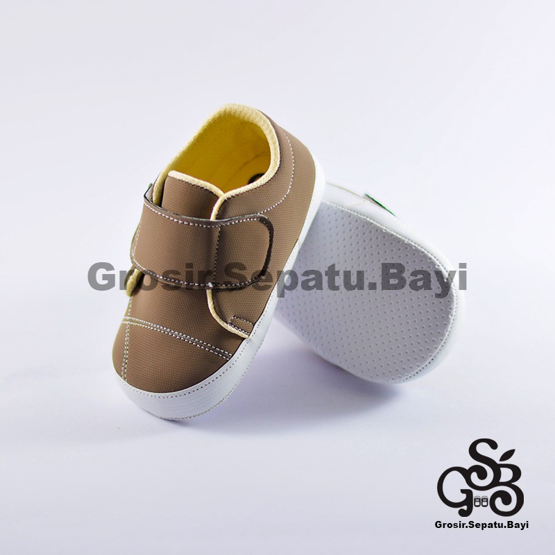 sepatu bayi baby shoes prewalker laki laki umur 2 sampai 14 bulan simple classy warna abu-abu