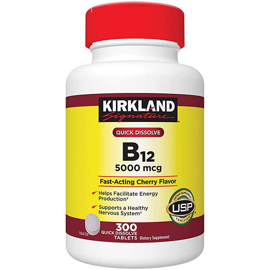 Kirkland Vitamin B12 5000 mcg 300 Tablets Cherry Flavor Vit B 12