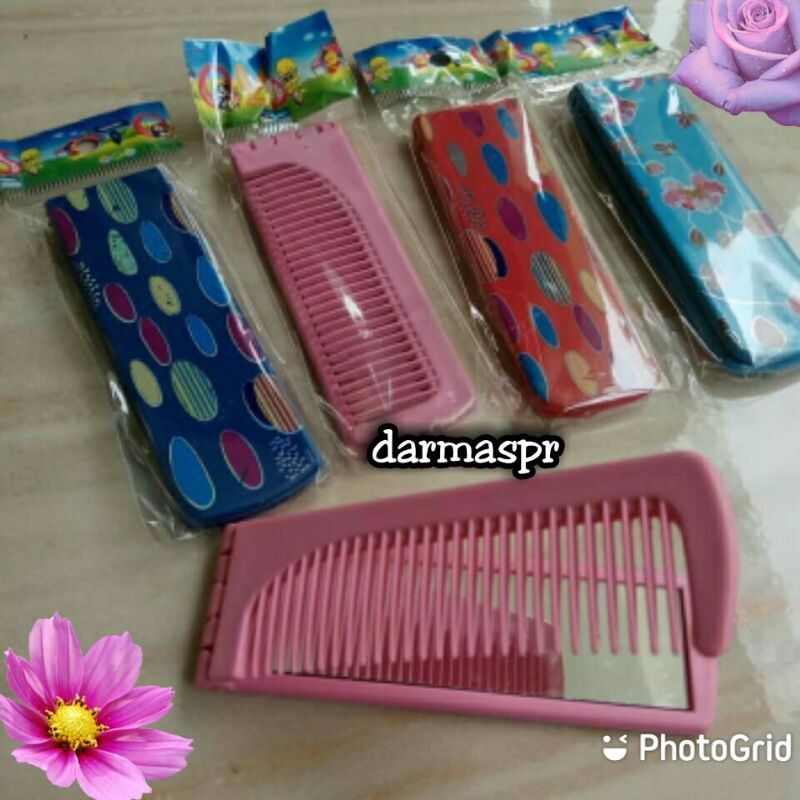 Souvenir Sisir Lipat Kaca Kemasan PLASTIK Hadiah Pernikahan Cermin Murah Sovenir Unik ISI 100 PCS