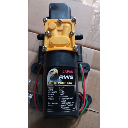 RWS Dinamo pompa air 12 volt DC 180 psi cuci motor mobil dan ac splayer pump lisensi Jepang