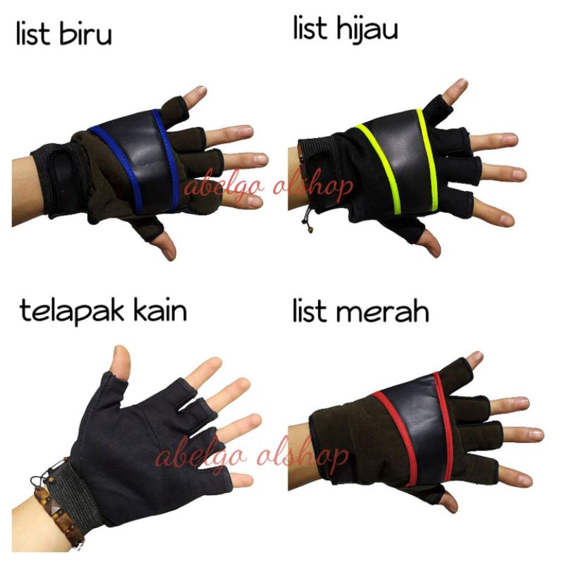 sarung tangan motor pendek gym fitnes sarung tangan buntung &amp; panjang/ sarung tangan grosir