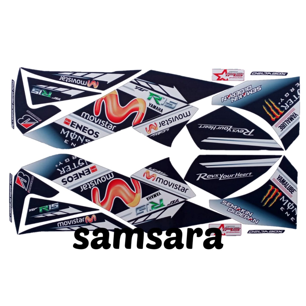 Stiker motor R15 V2 movistar hitam