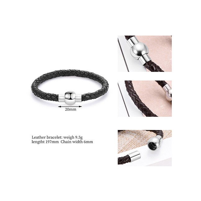 LRC Gelang Tangan Fashion Black Grids Pattern Decorated E74239