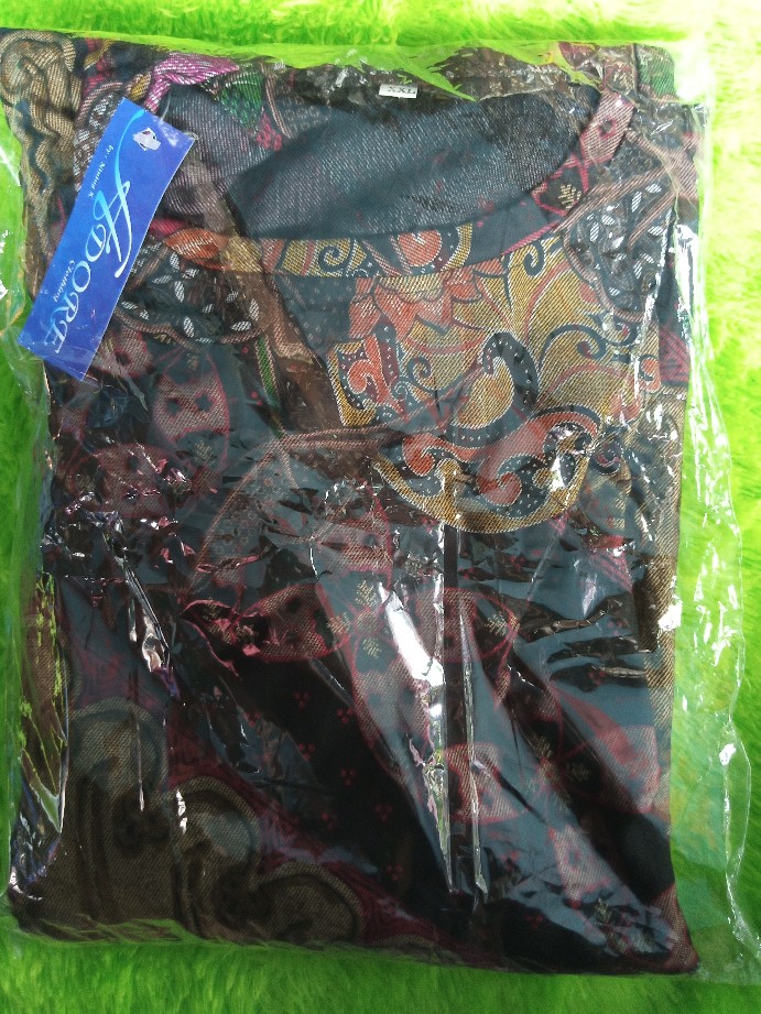 Dress//gamis Syari Calvin Jeans Motif Batik//nabilah Maxy Original By Akasia