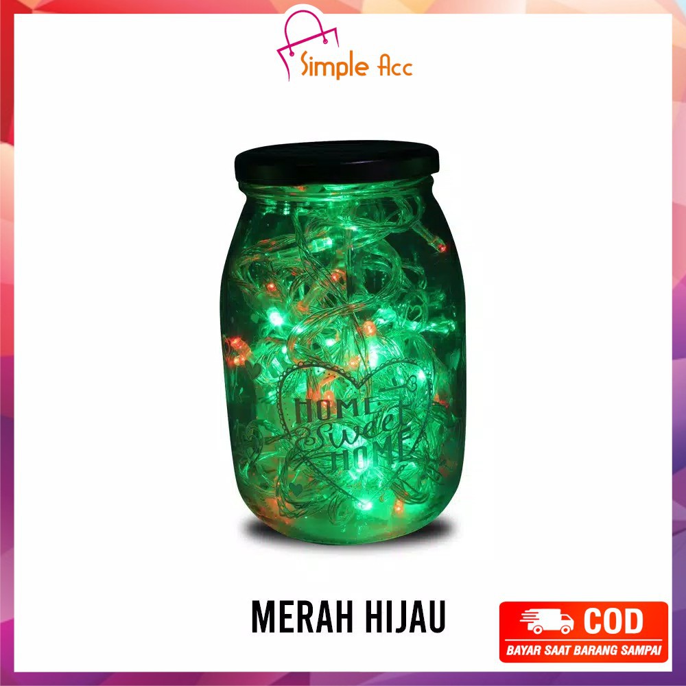 *COD* DO-C17 C199 Lampu Tumblr Light Led 10 Mtr OPP 100 LED 50 LED Lampu Hias Dekorasi Kamar Hiasan-Merah Hijau