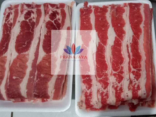 

US BEEF SHORTPLATE SLICE ASLI / BEEF YOSINOYA 500gr