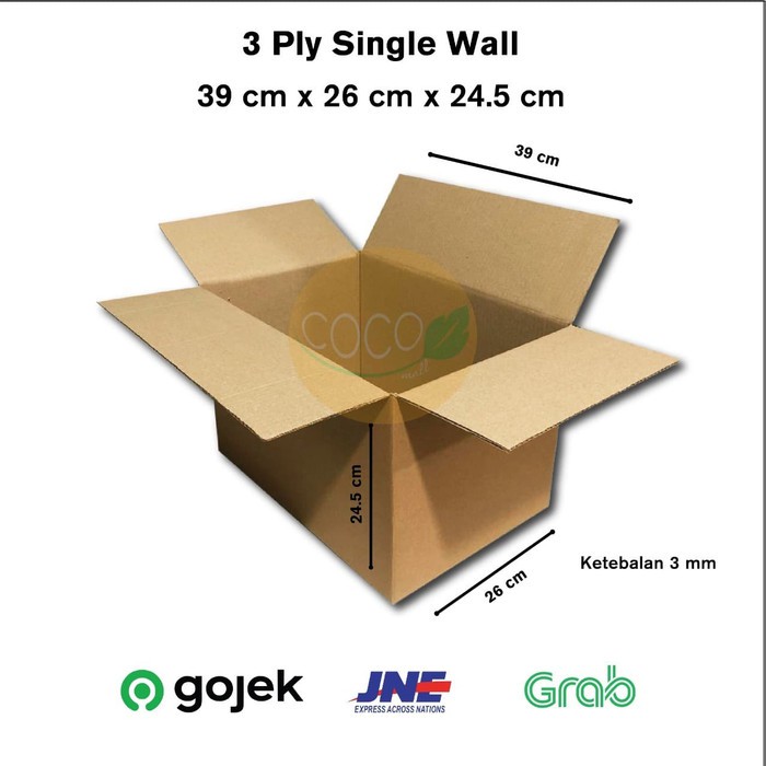 

KARDUS KARTON BOX PACKING POLOS UKURAN 39x26x24,5 CM