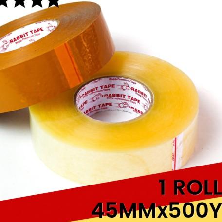 

♀ Lakban Bening \ Lakban Coklat RABBIT TAPE 2 inch x 500 Yard, 450 METER - Bening ❃