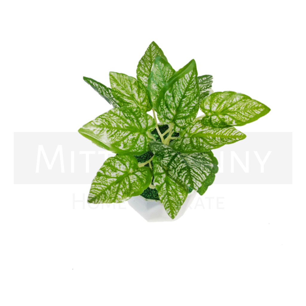 DAUN HIAS PLASTIK TANAMAN BUNGA PLASTIK BUNGA DEKORASI RUMAH TANAMAN HIAS PALSU BUNGA ARTIFICIAL-HIJAU