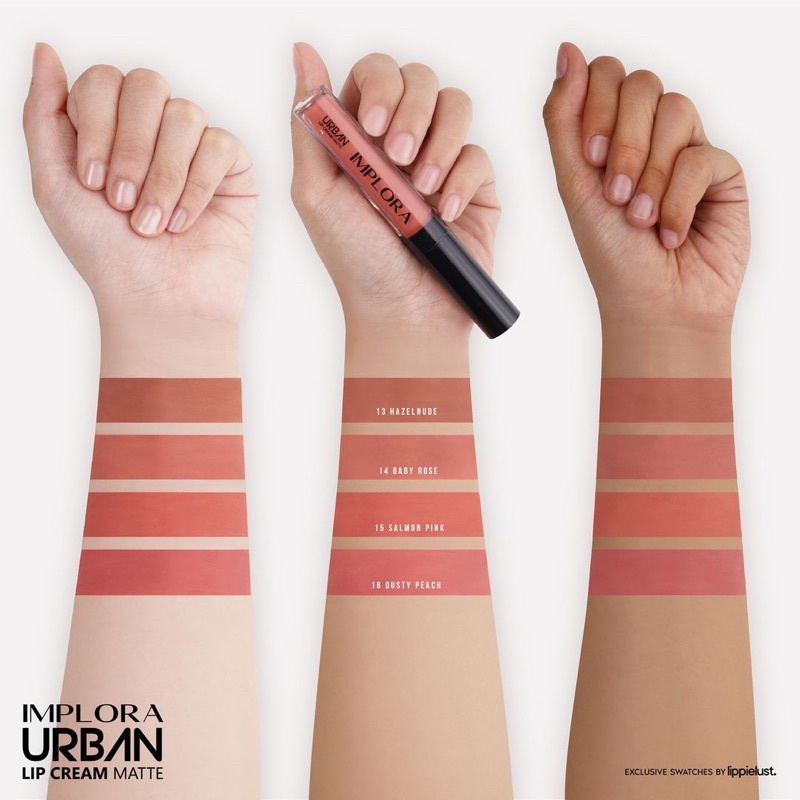 IMPLORA Urban Lip Cream Matte BPOM Asli Original 100% 01 Dusky Nude| 02 Terra Cotta | 04 Madeline