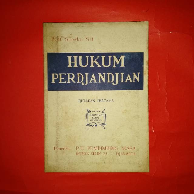 Buku antik hukum perdjandjian