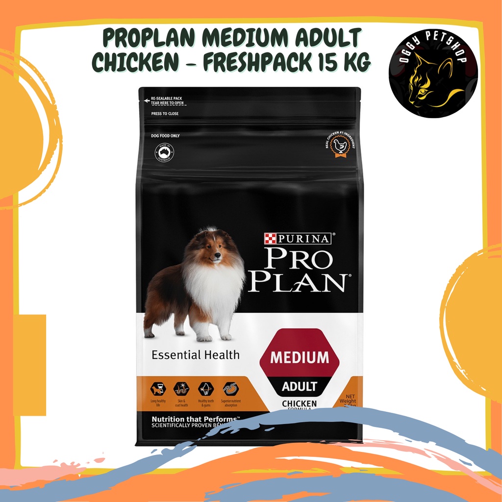 PRO PLAN ADULT Medium Adult Chicken 15kg Makanan Anjing | PROPLAN DOG 15 Kg