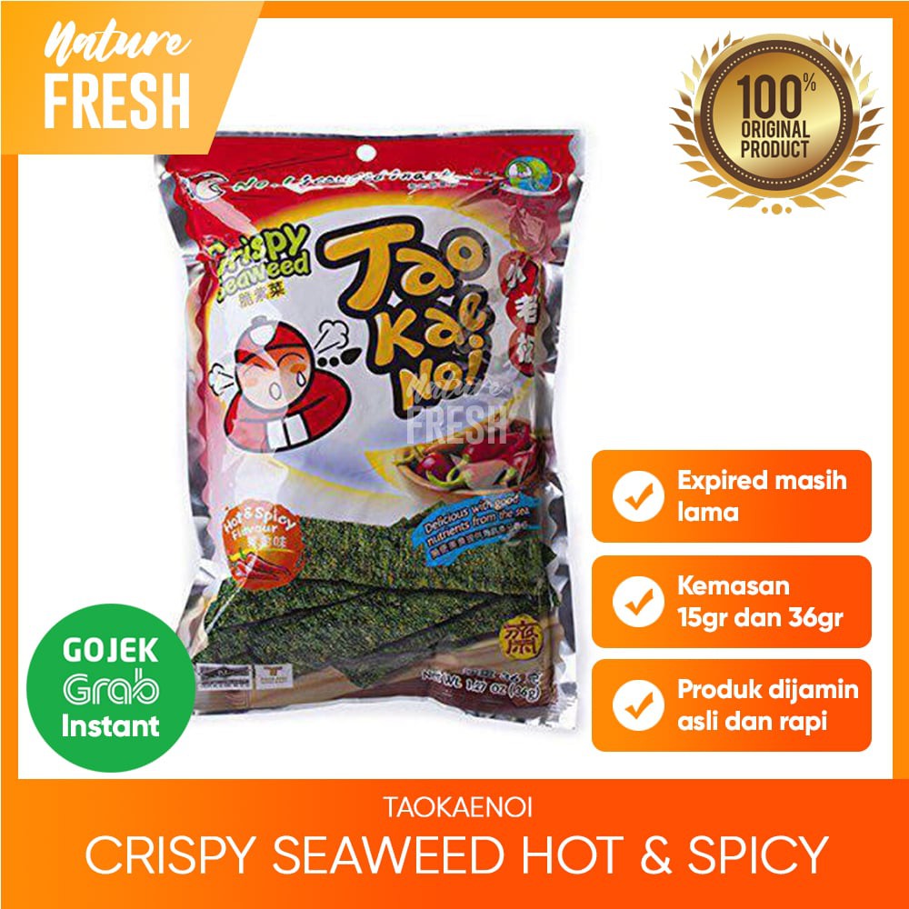 Tao Kae Noi Crispy Seaweed Original HotSpicy TomYum Seafood Japanese Sauce -Snack Rumput Laut Krispi