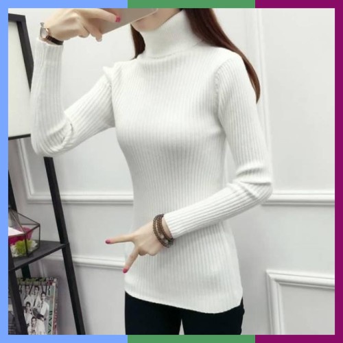 turtleneck/longneck rajut wanita / sweater turtle neck rajut wanita / kerah tinggi korea