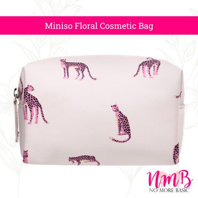 Miniso Floral Cosmetic Bag Pouch Tempat Kosmetik Motif Floral PRAKTIS
