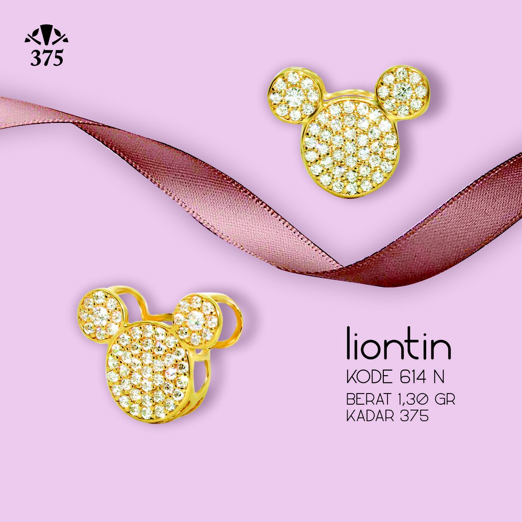 LIONTIN BLUSUKAN / CHARM GELANG MICKEY EMAS ASLI