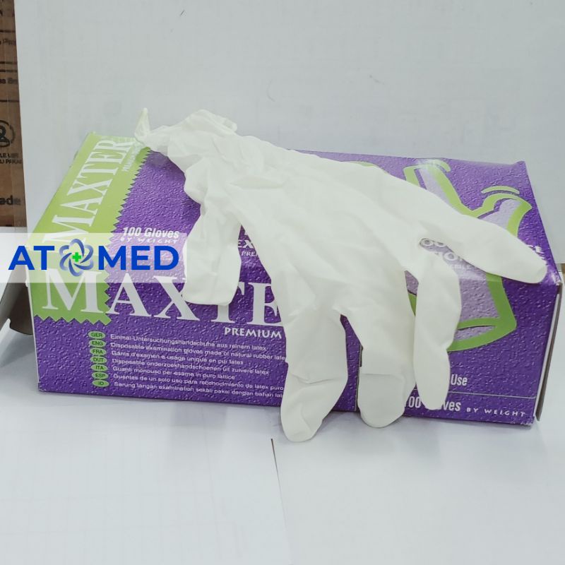Sarung Tangan Latex Maxter Exam Gloves isi 100 PCs
