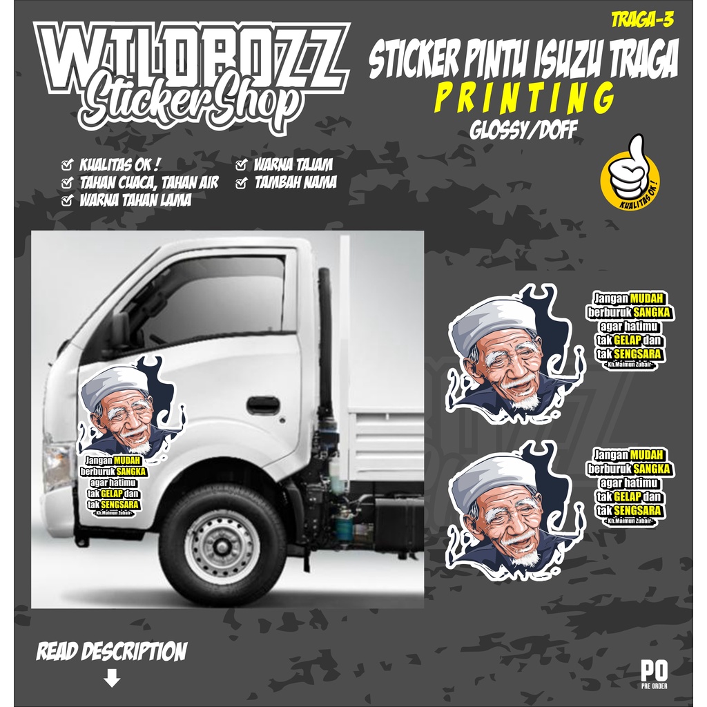 sticker printing pintu isuzu traga (traga-3) wildbozz sticker