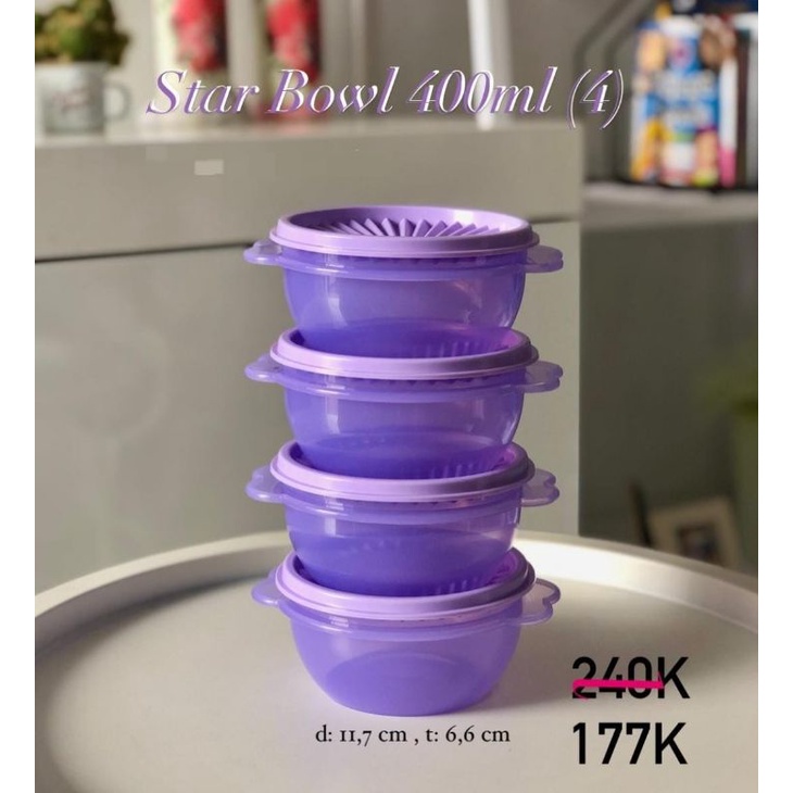bowl 500 ml tupperware lilac (ecer)