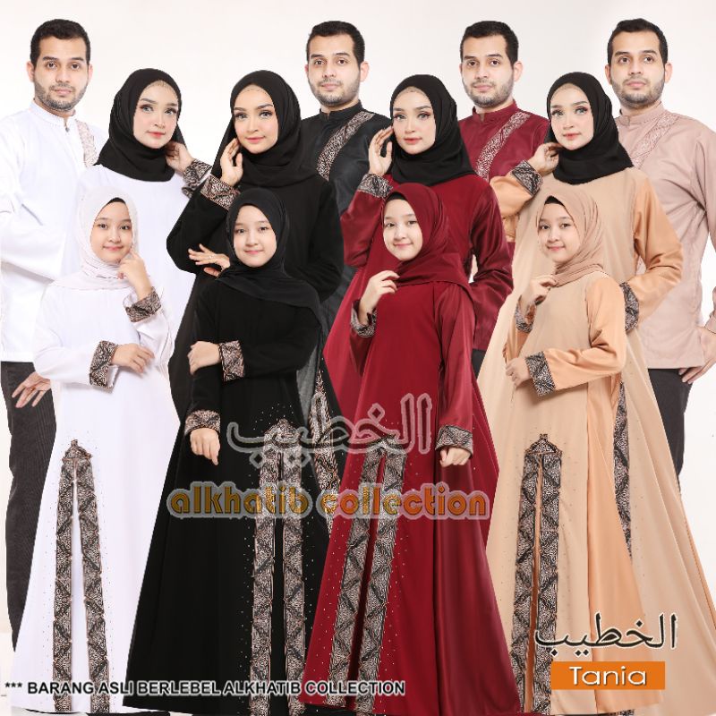 PROMO ABAYA TANIA BORDIR JETBLACK & MAXMARA ALKHATIB COLLECTION DEWASA DAN ANAK USIA 2 TAHUN - 12 TA