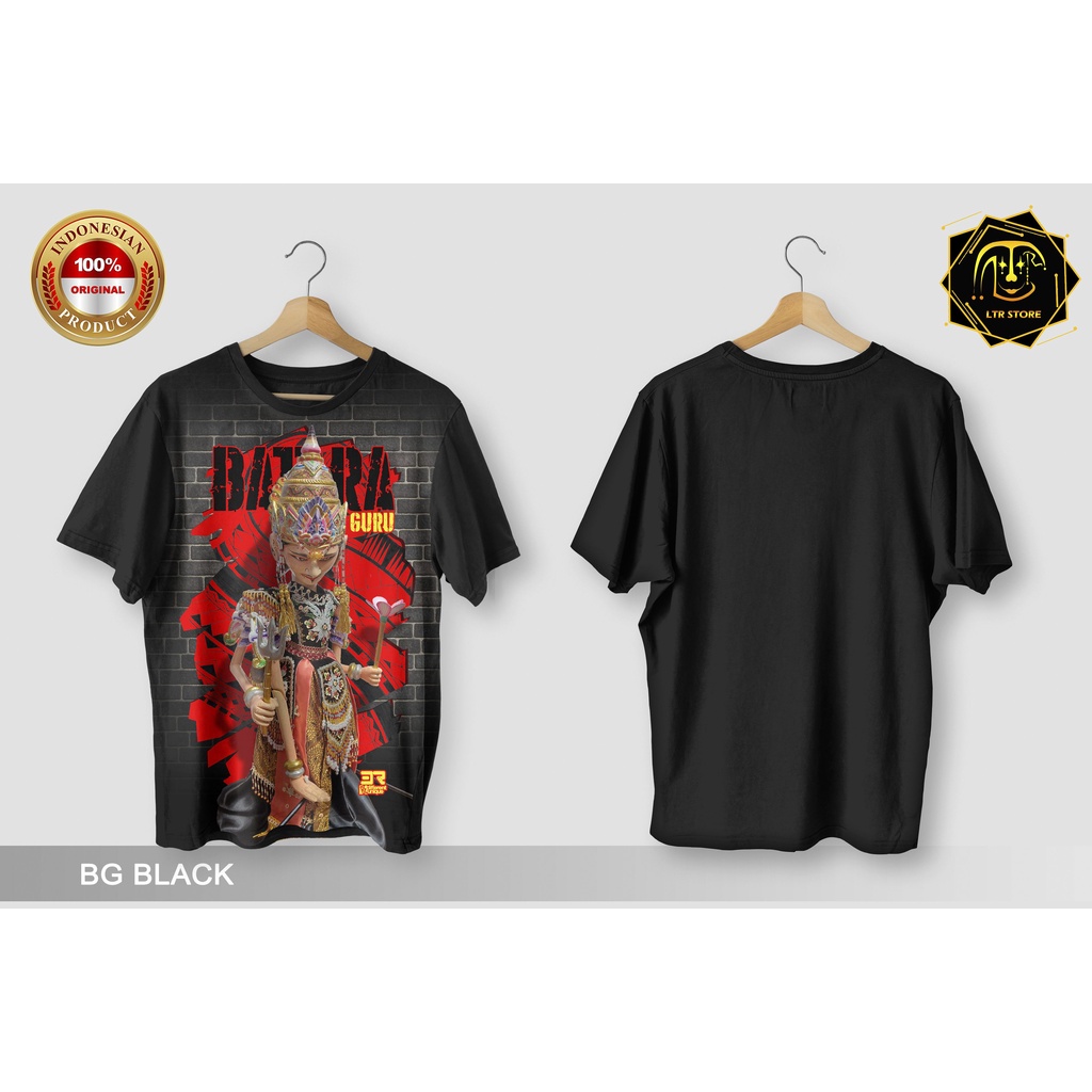 [ BAYAR DI TEMPAT ] BAJU PRINTING GAMBAR WAYANG BG BLACK BATARA GURU - KAOS DISTRO ORIGINAL MOTIF KE